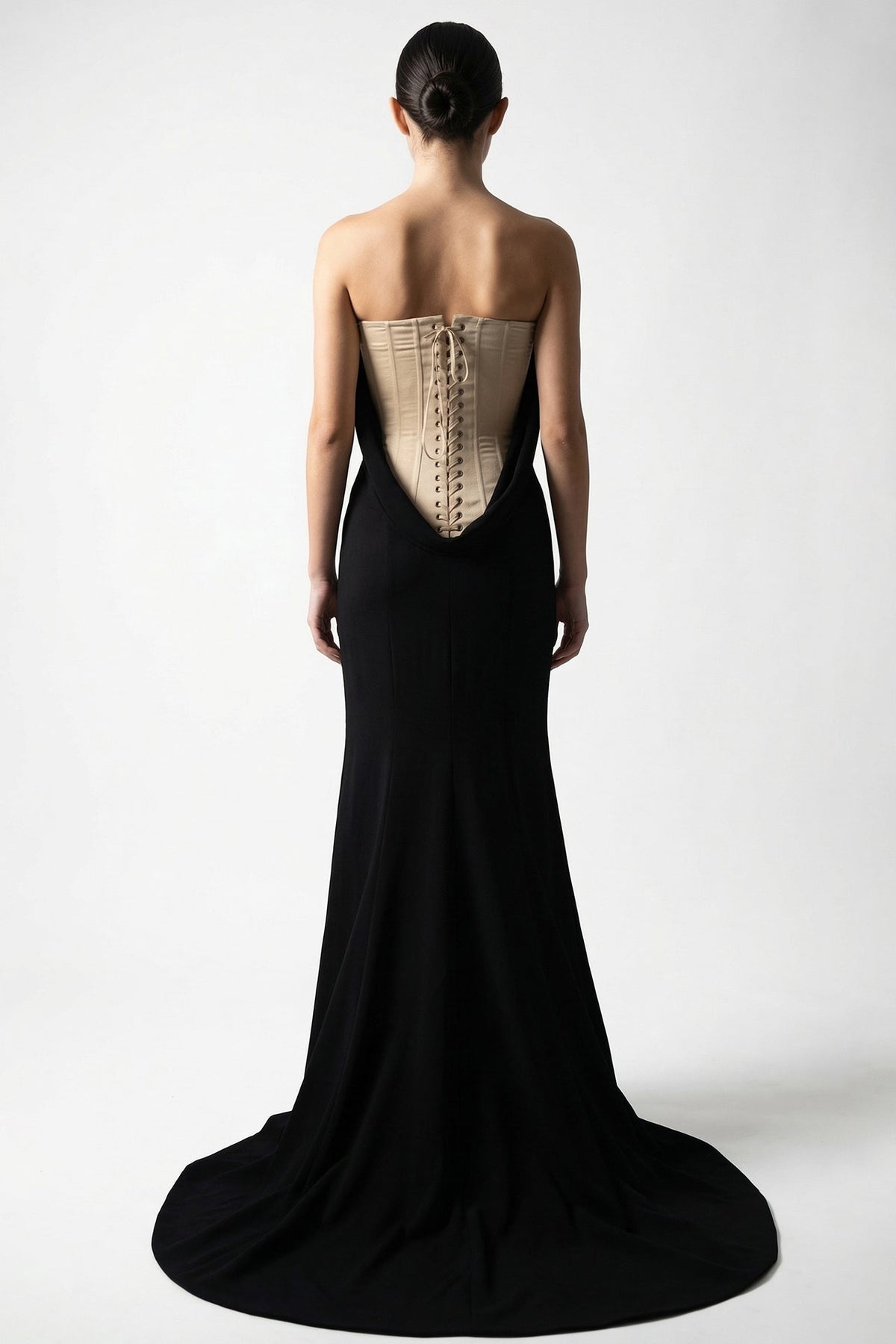 Strapless Corset-Back Gown