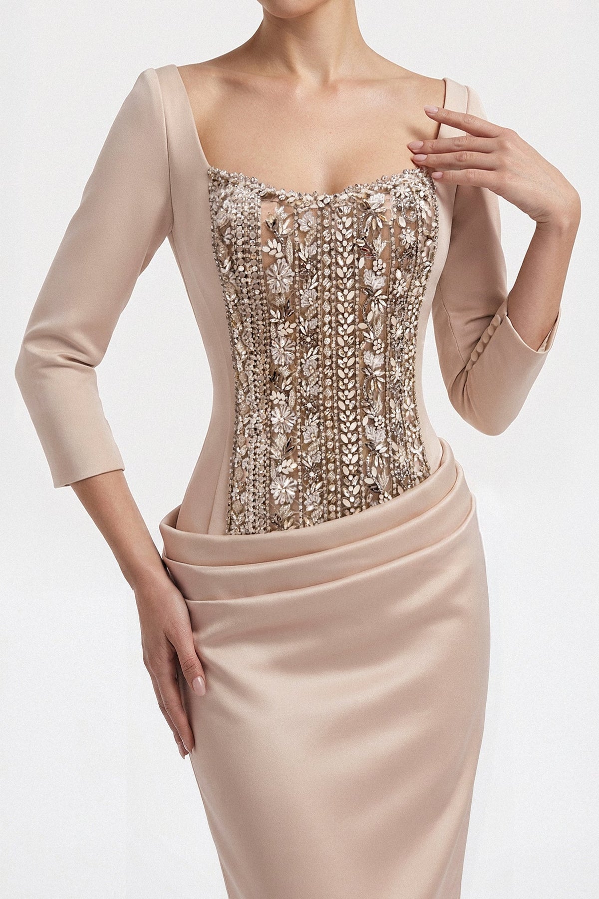 Crystal Embroidered Mermaid Gown