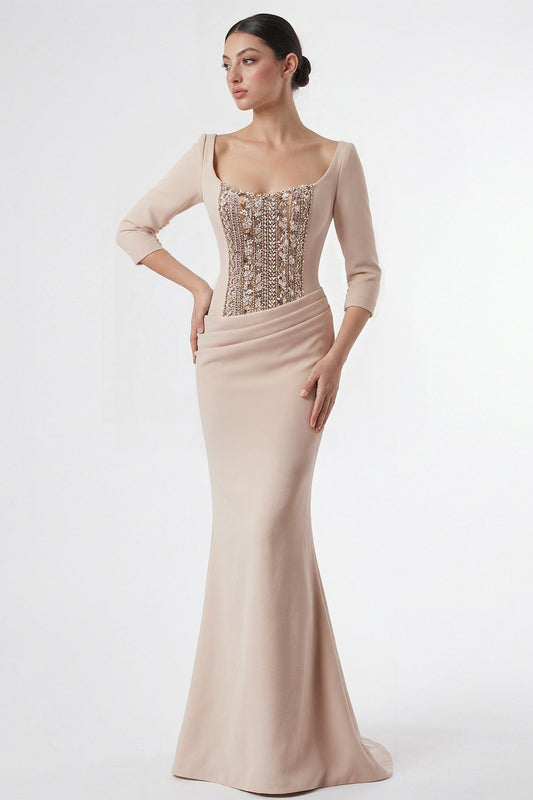 Crystal Embroidered Mermaid Gown