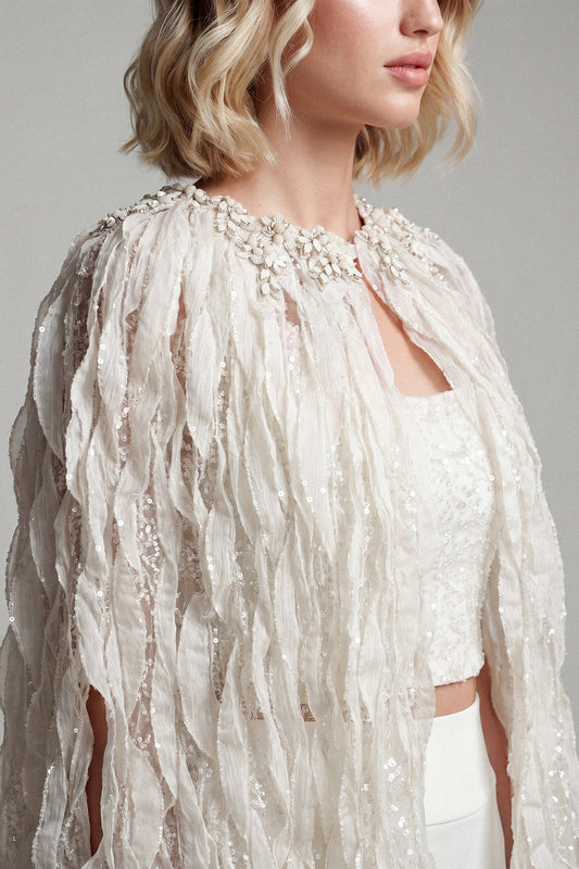 Ruffled Cape Skirt Set