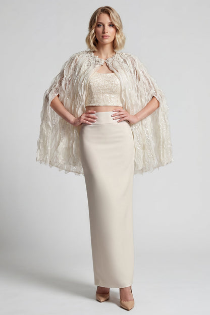 Ruffled Cape Skirt Set