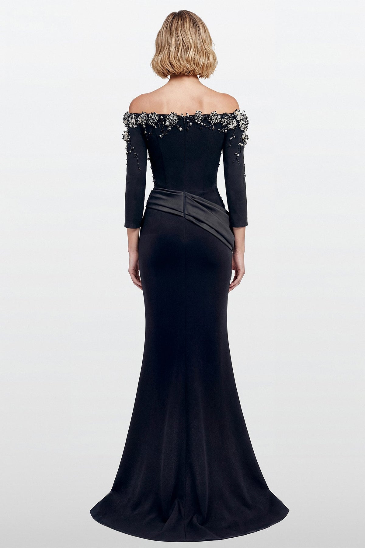 Off-Shoulder Beaded Mermaid Gown