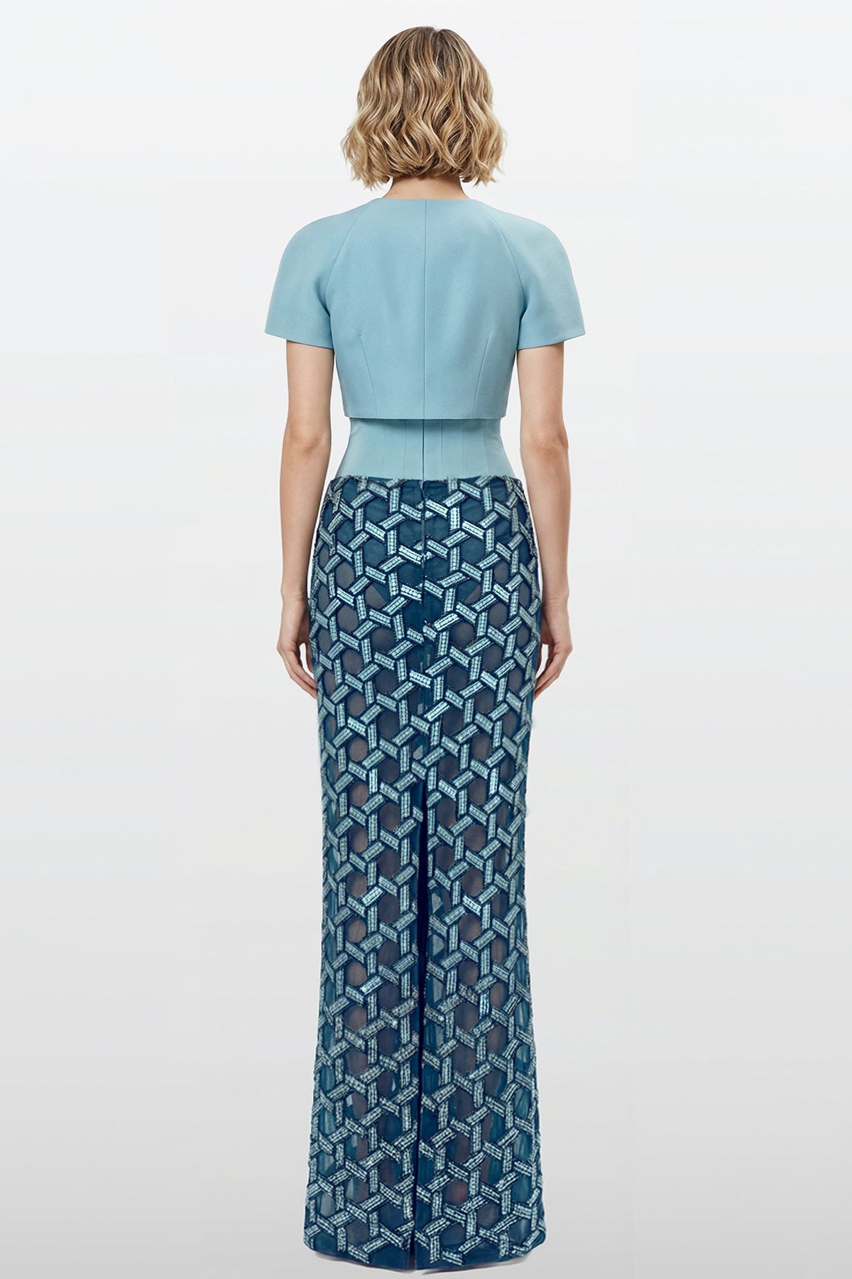 Bolero Geometric Beaded Gown