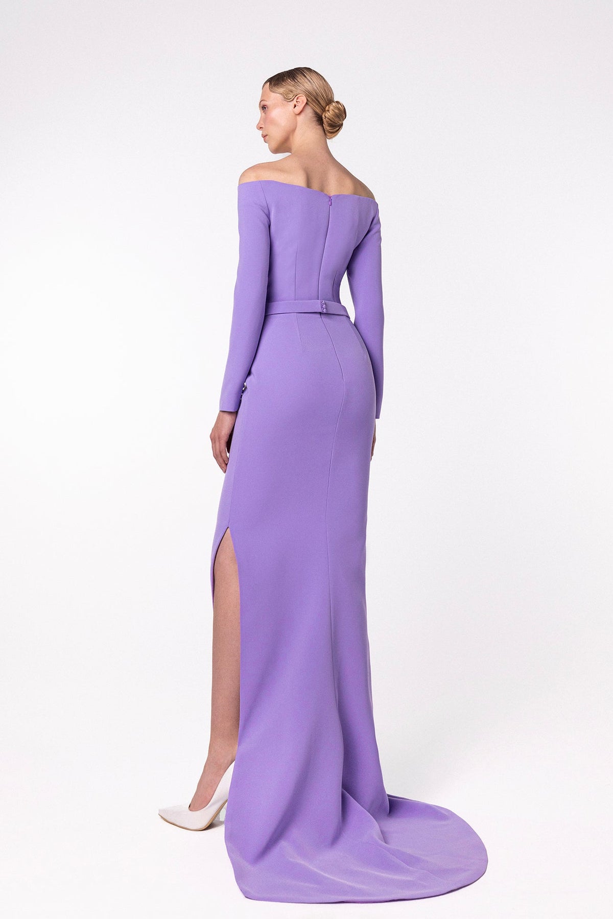 Off-Shoulder Ruched Mermaid Gown