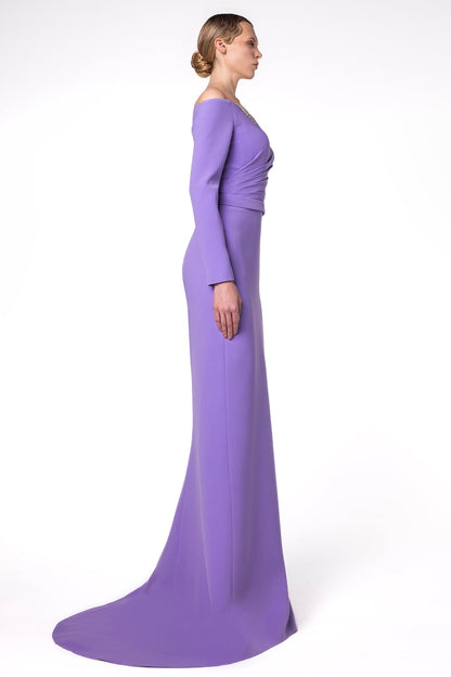 Off-Shoulder Ruched Mermaid Gown