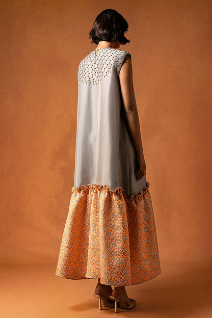 Gathered-Hem Jacquard Kaftan