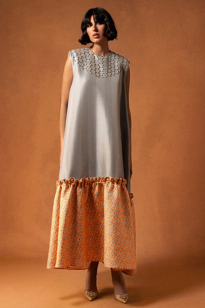 Gathered-Hem Jacquard Kaftan