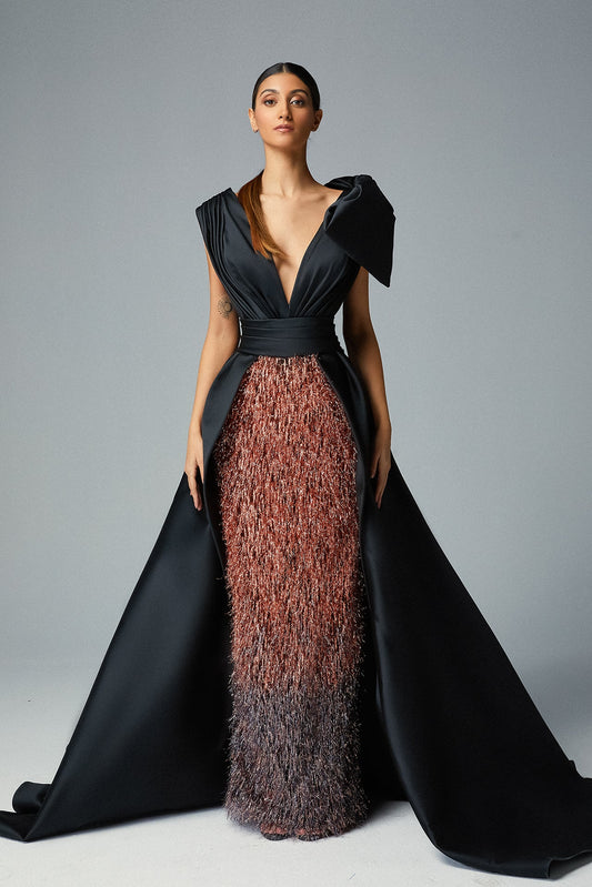 Fringed Train Gown
