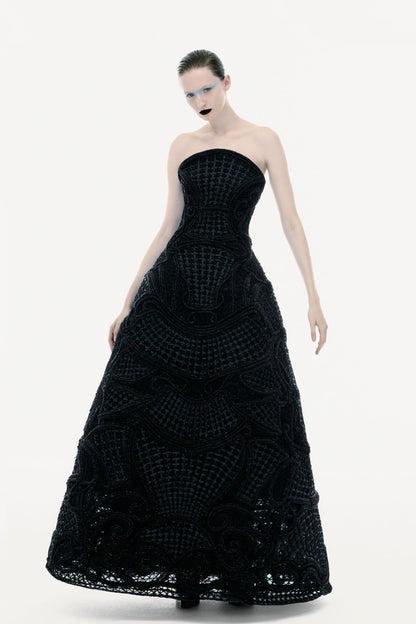 Cage Skirt Dress - Black