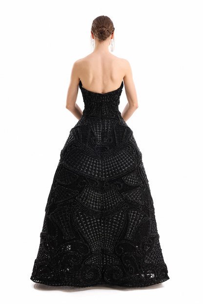 Cage Skirt Dress - Black