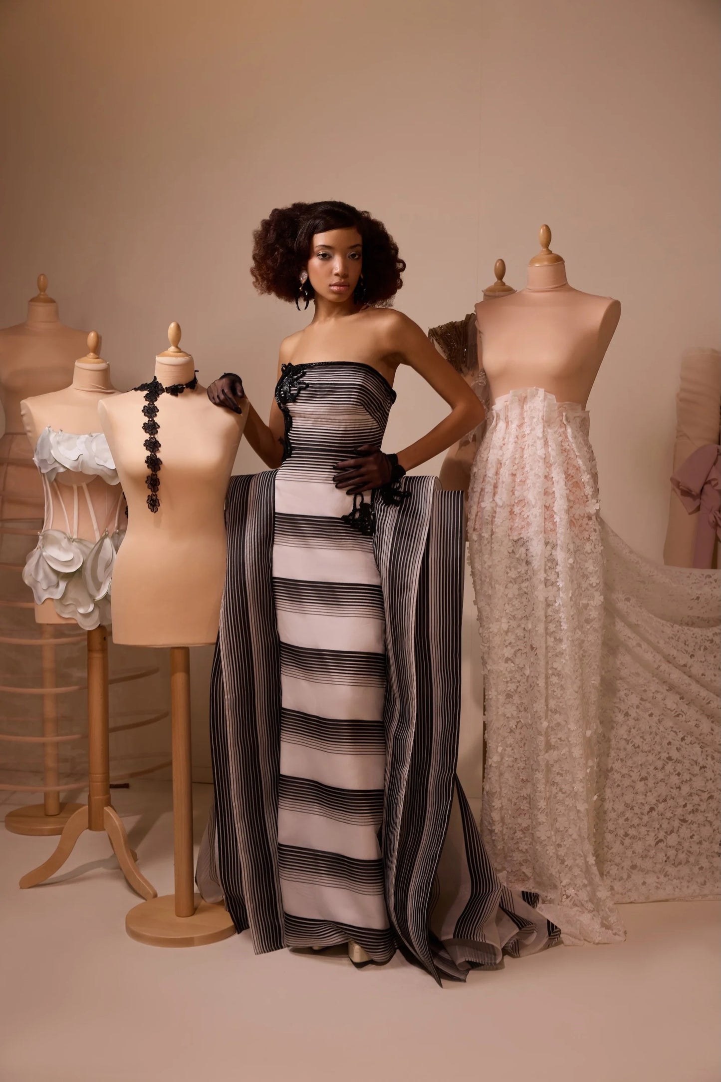 Strapless Beaded Gown