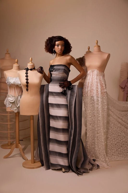 Strapless Beaded Gown