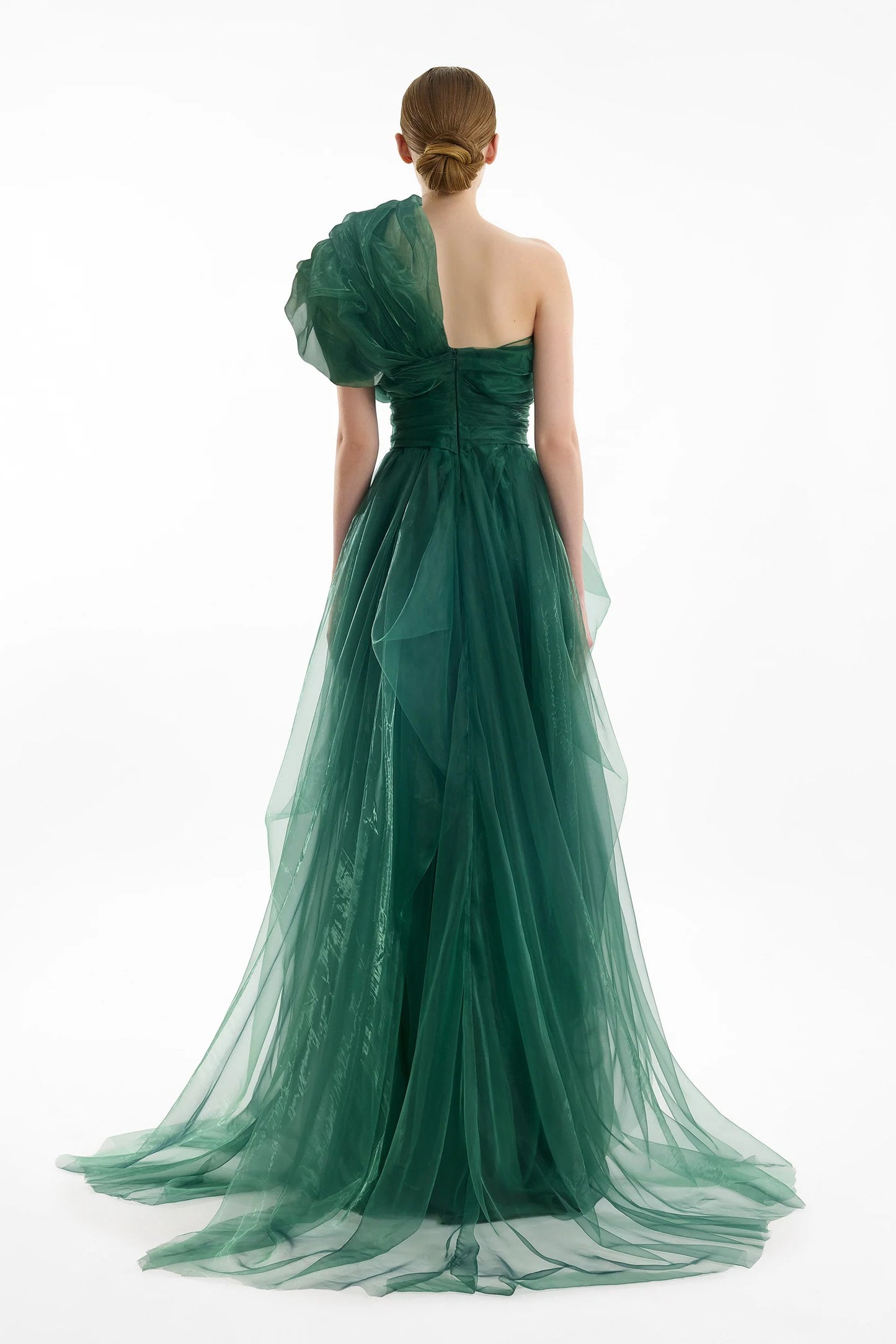 One-Shoulder Ruched Gown