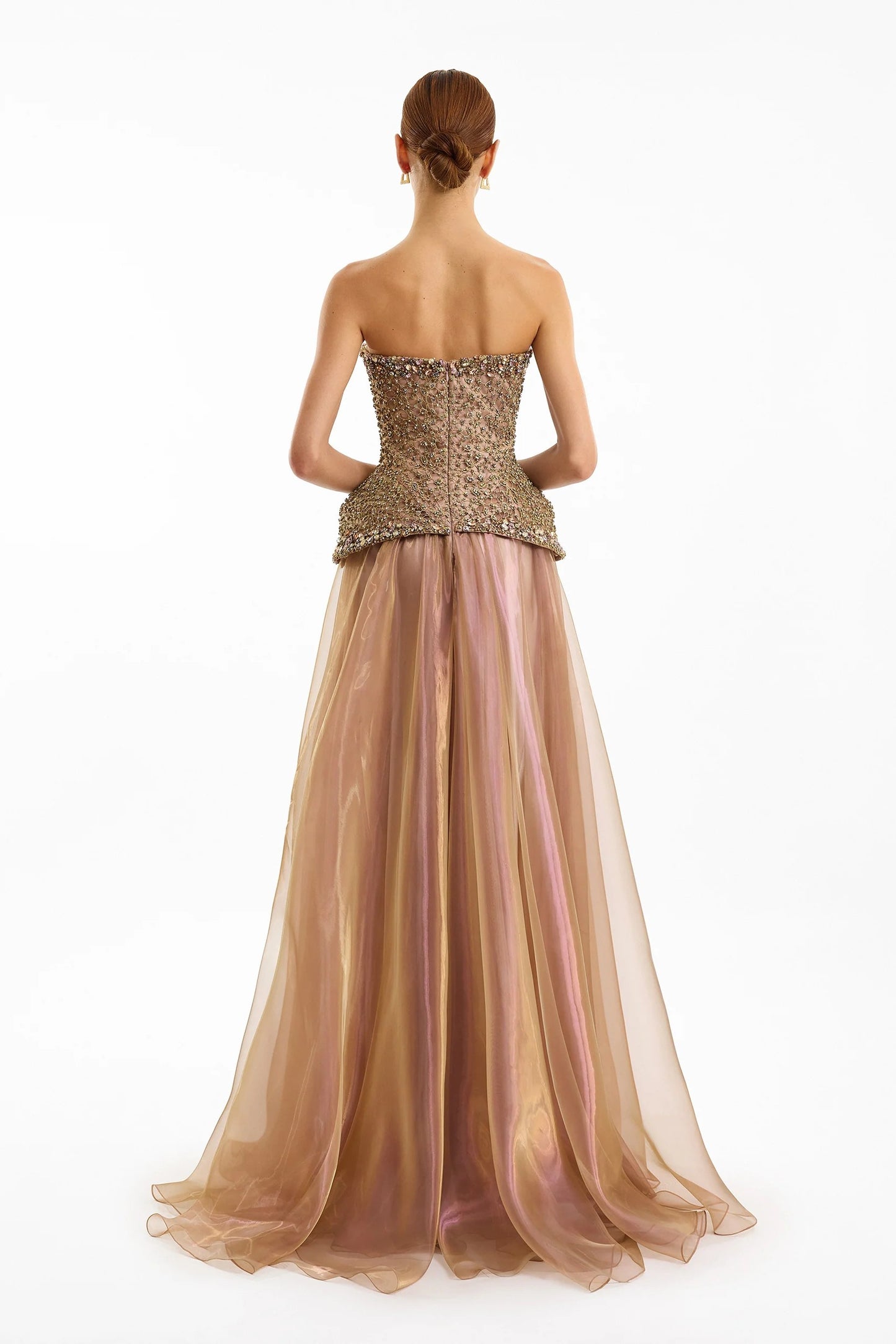 Strapless Beaded Corset Gown
