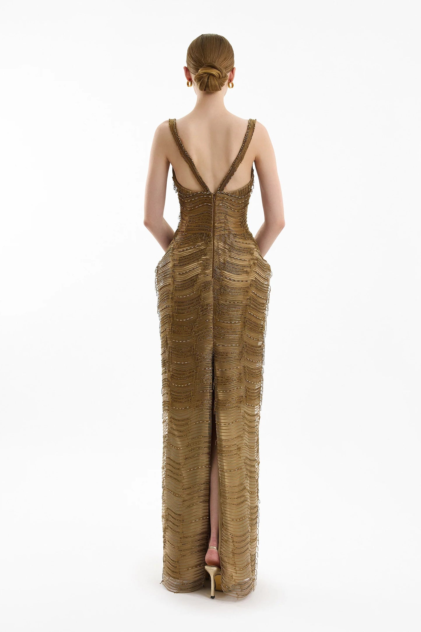 Fully-Beaded Sculpted Gown