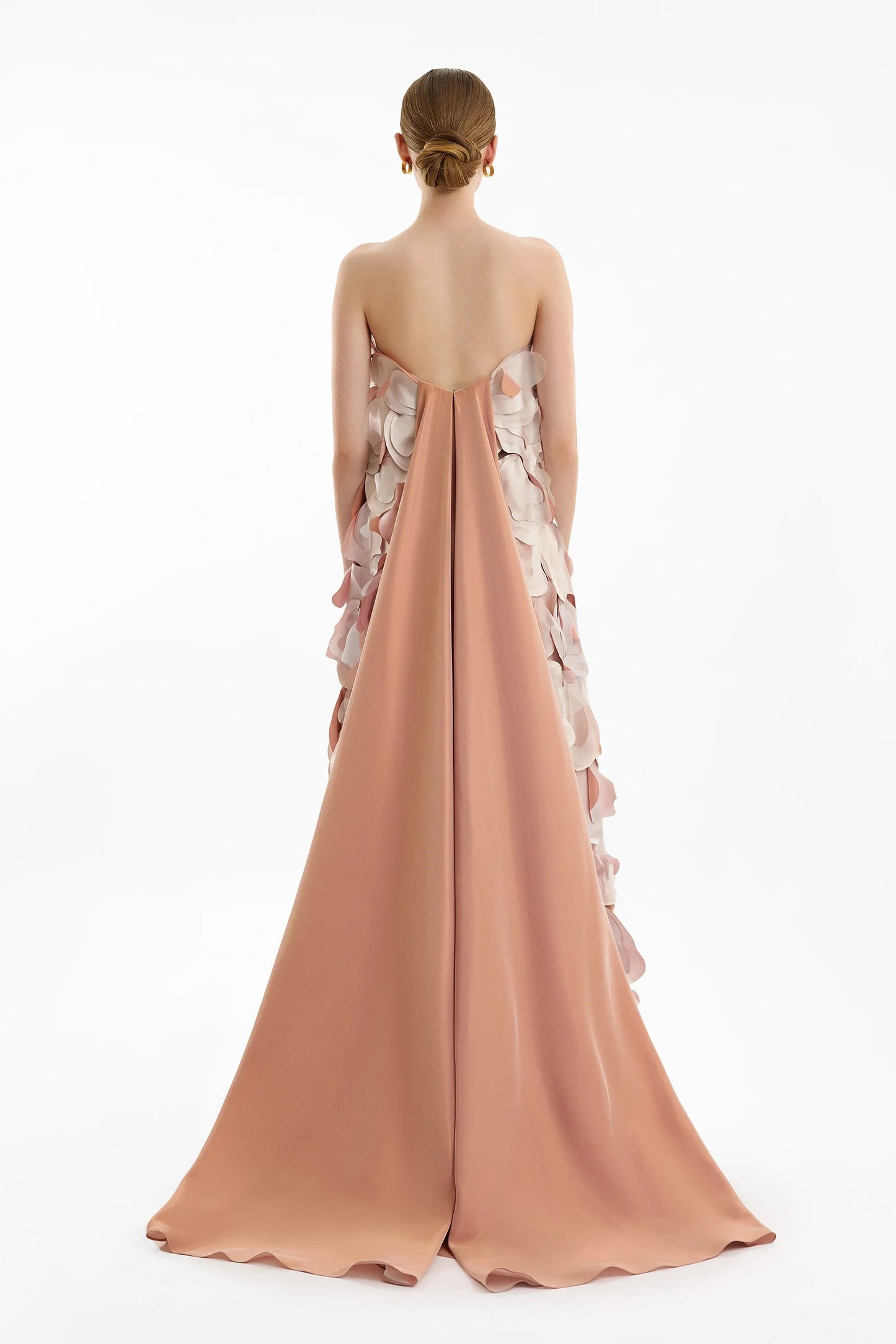 Strapless Gown with 3D Satin Petals