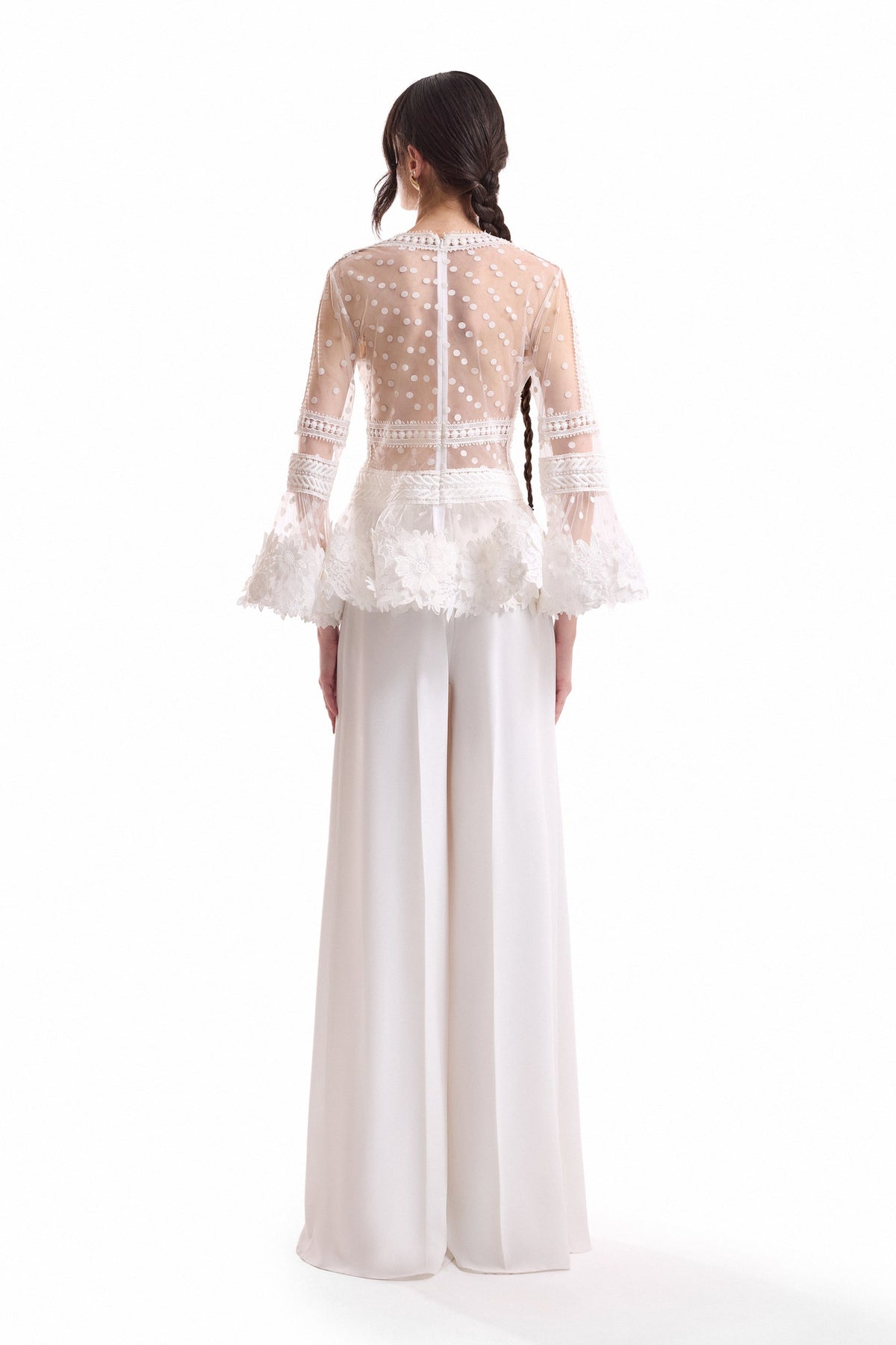 Floral Tulle Set - Ivory/White
