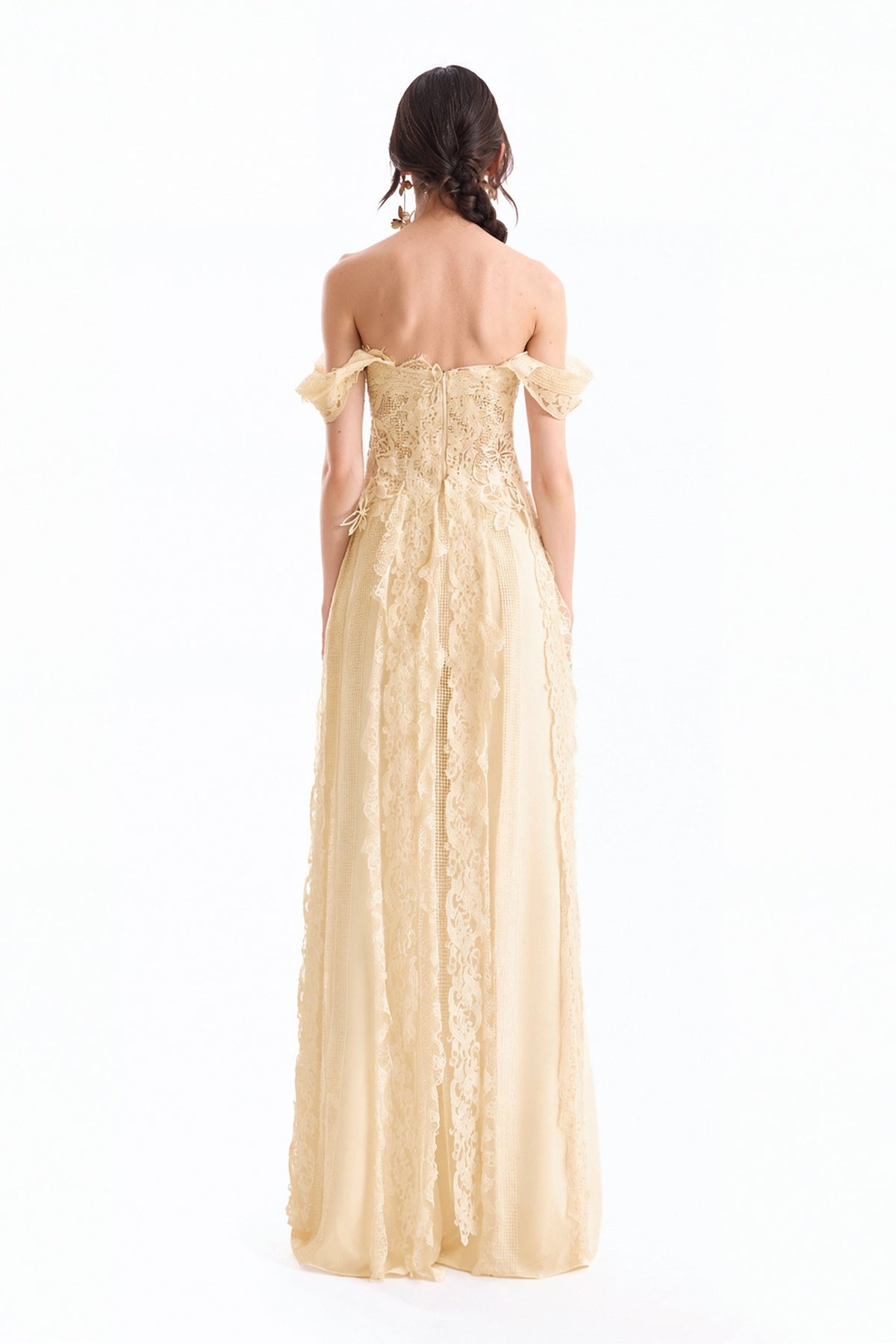 Embroidered Corset Set - Yellow