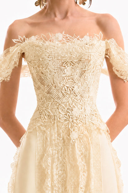 Embroidered Corset Set - Yellow