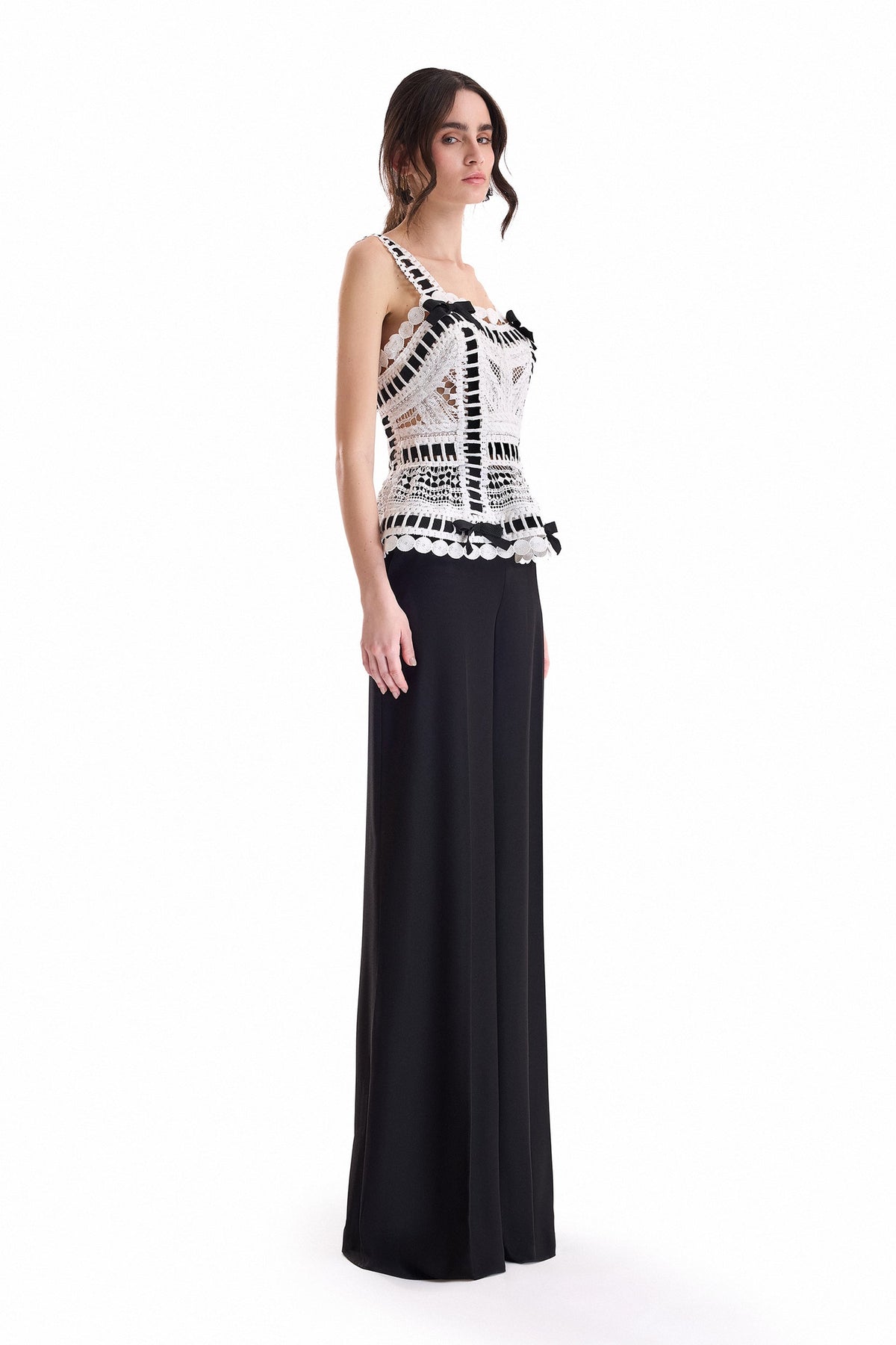 Ribbon Detail Peplum Set - Multicolor