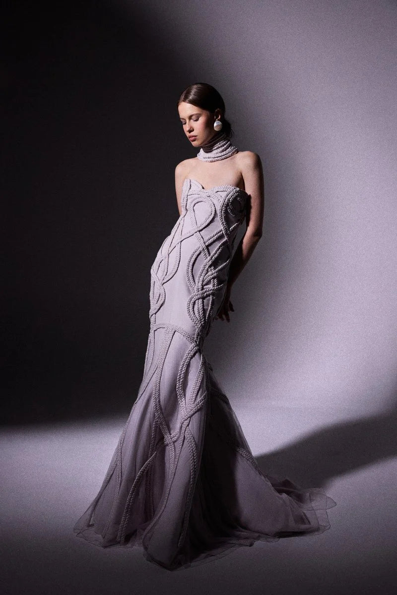 Strapless Braided Mermaid Dress