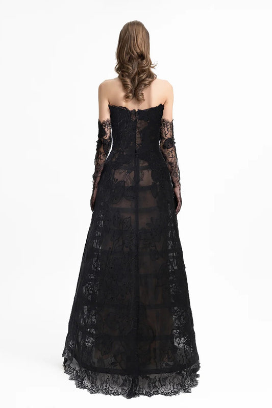 Strapless Cage Dress with Gloves