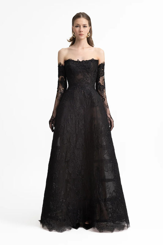 Strapless Cage Dress with Gloves