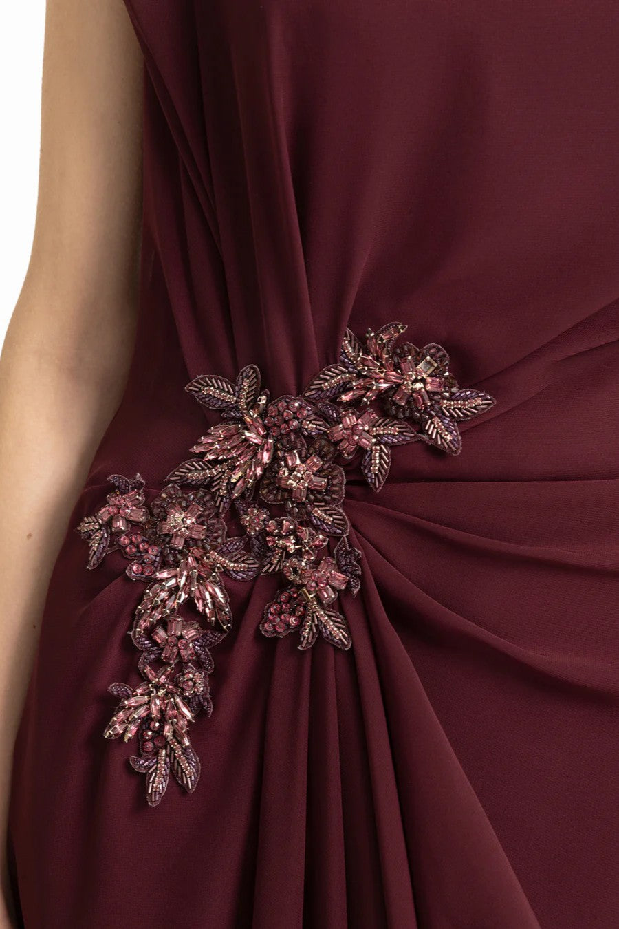 Draped Dress with Cape Sleeve