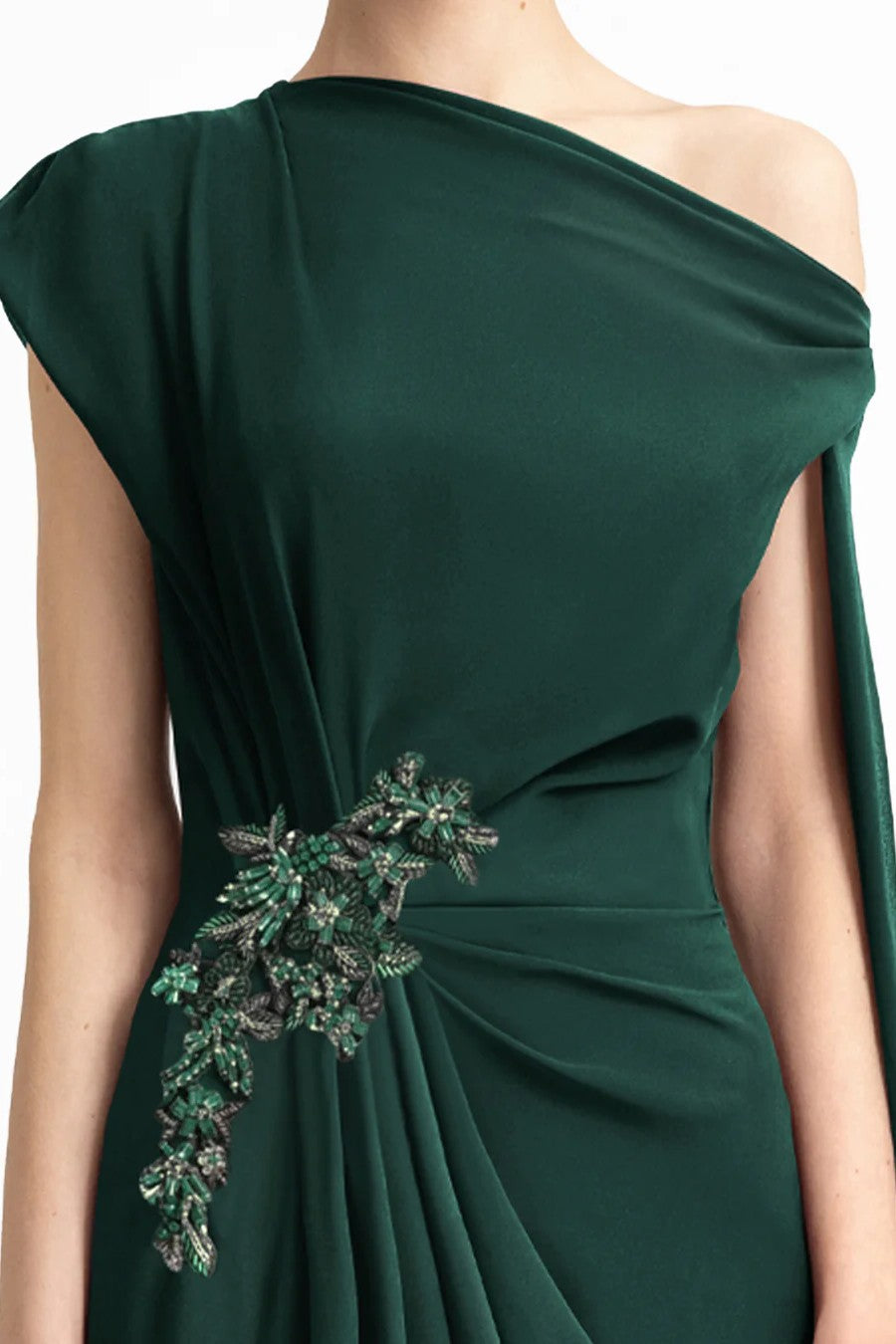 Draped Dress with Cape Sleeve