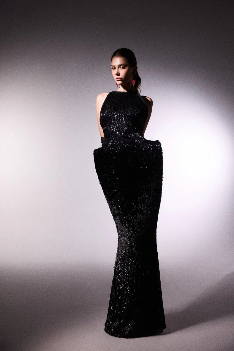 Open-Back Sequin Dress