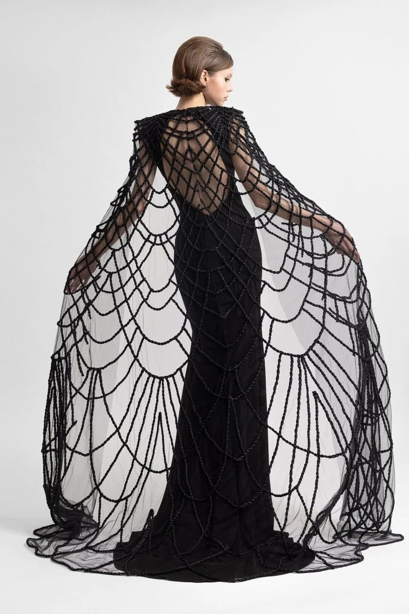 Slim Dress with Cape