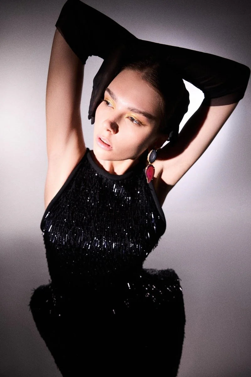 Open-Back Sequin Dress