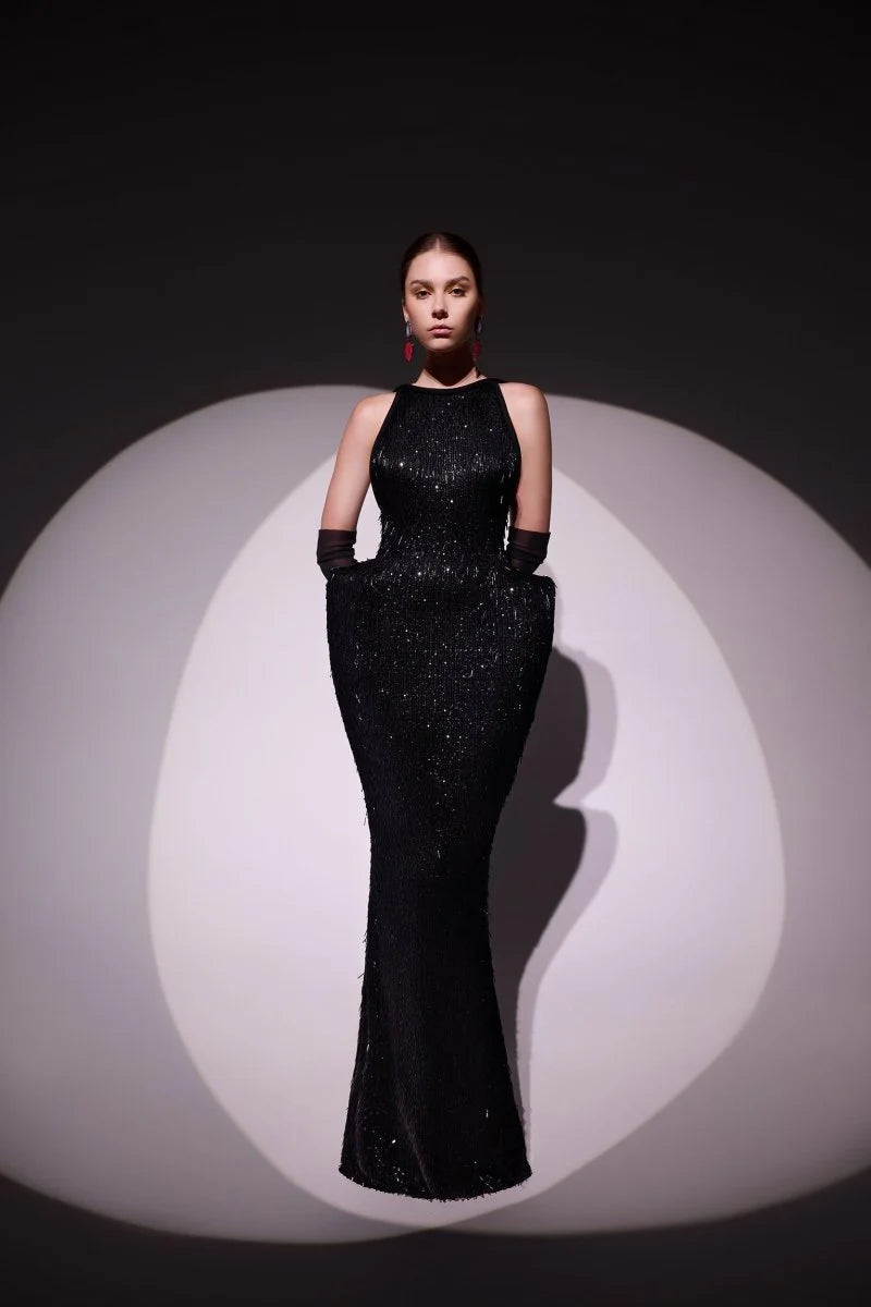 Open-Back Sequin Dress