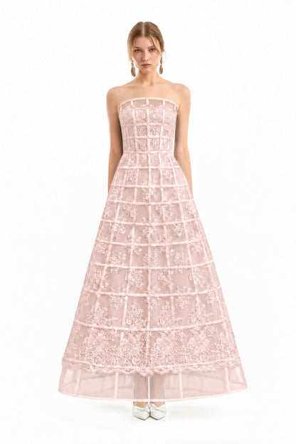 Caged Long Dress - Pink