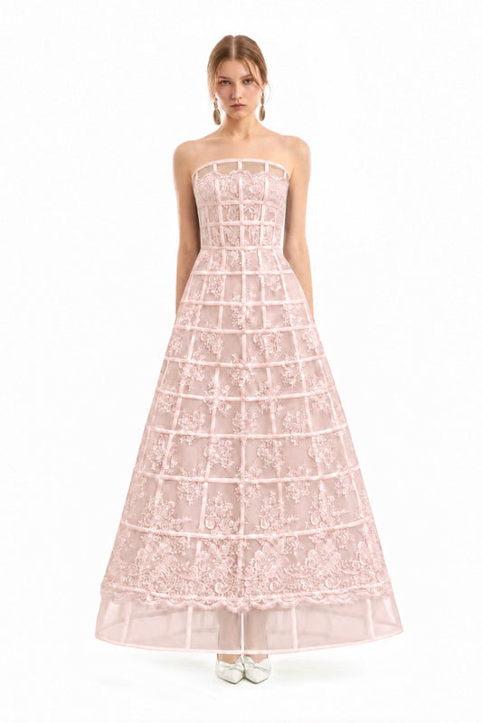 Caged Long Dress - Pink