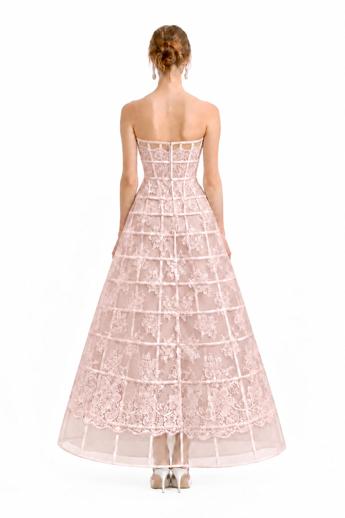 Caged Long Dress - Pink