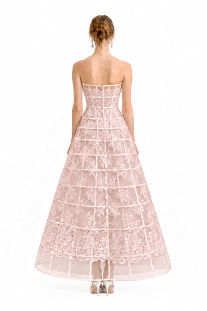 Caged Long Dress - Pink