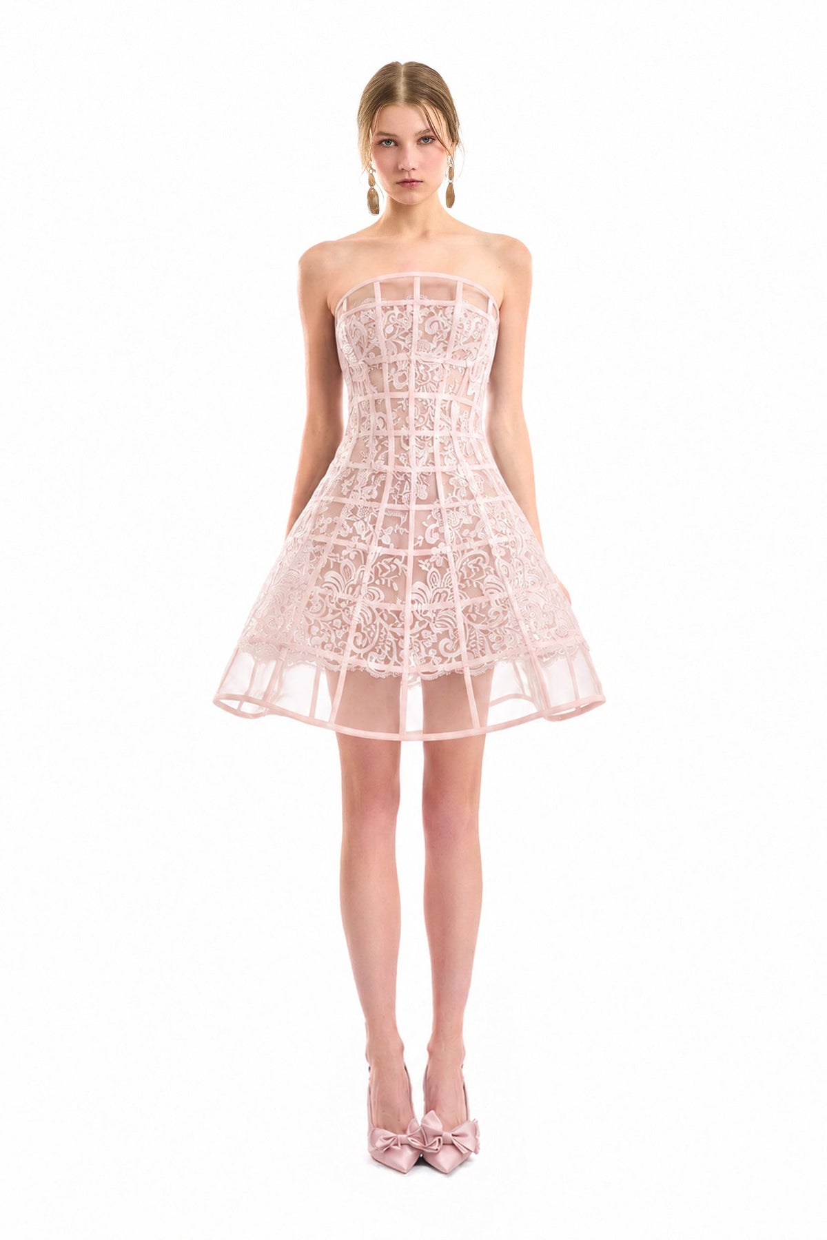 Caged Short Dress - Pink