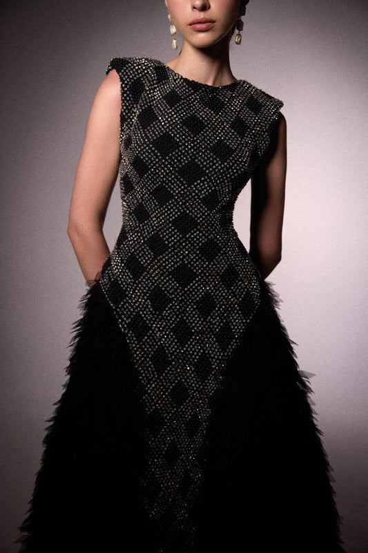 Padded Shoulders Dress