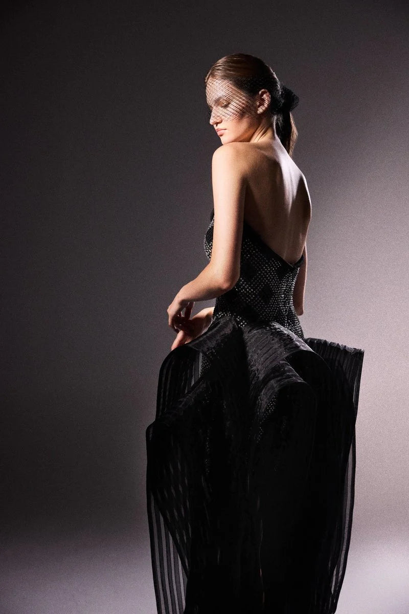 Structured Neckline Short Dress