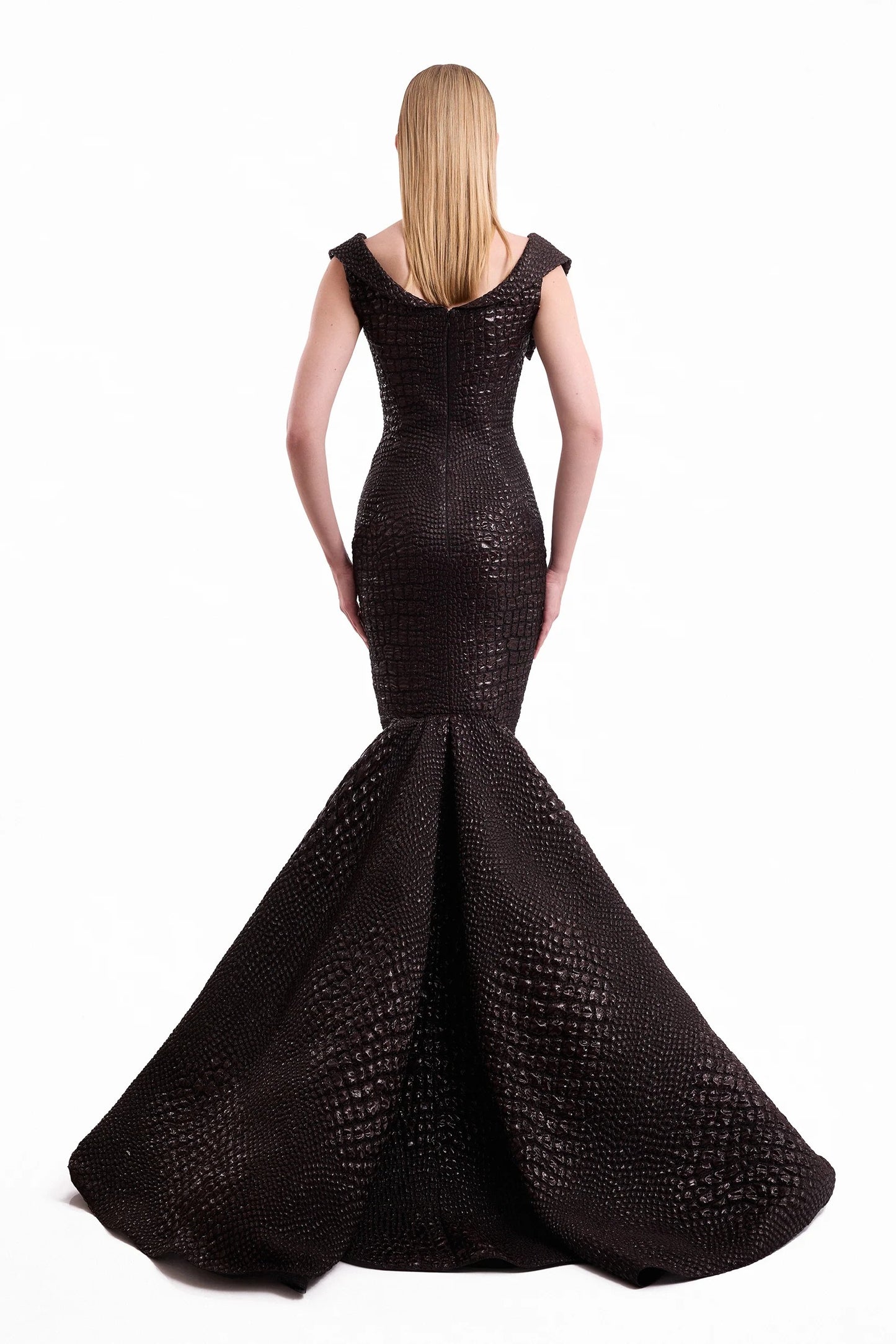 Mermaid Textured Embellished Dress