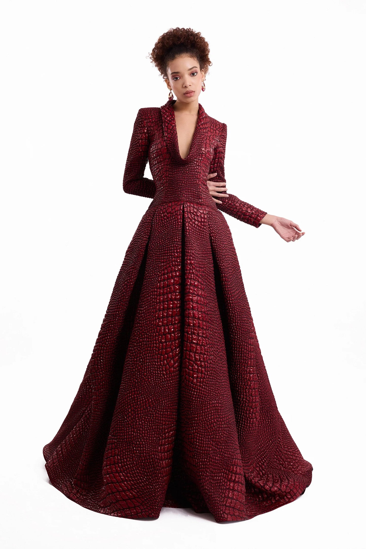 Textured V-Neck Dress