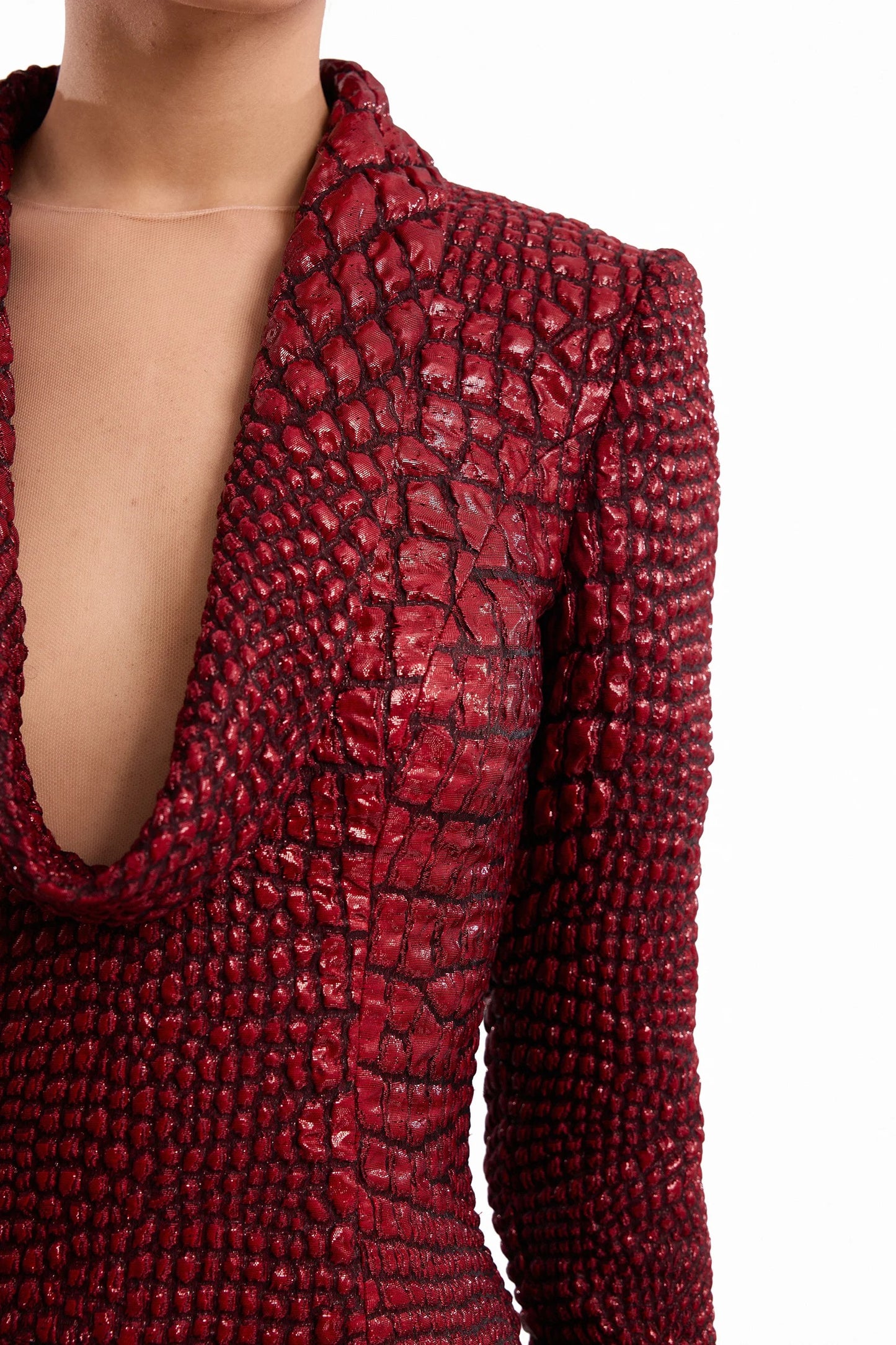 Textured V-Neck Dress