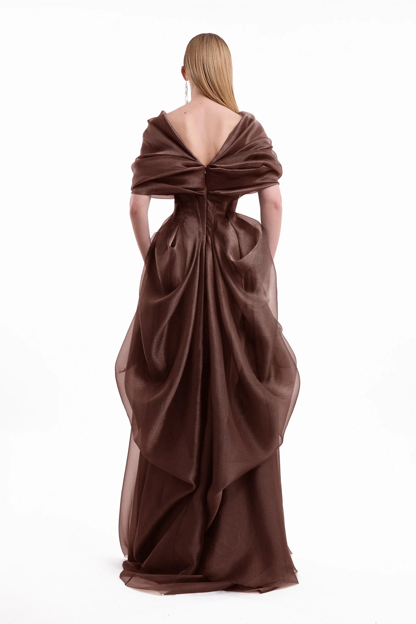 Draped V-Neck Corset Dress