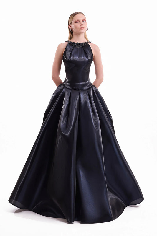 Halter Neck Embellished Dress