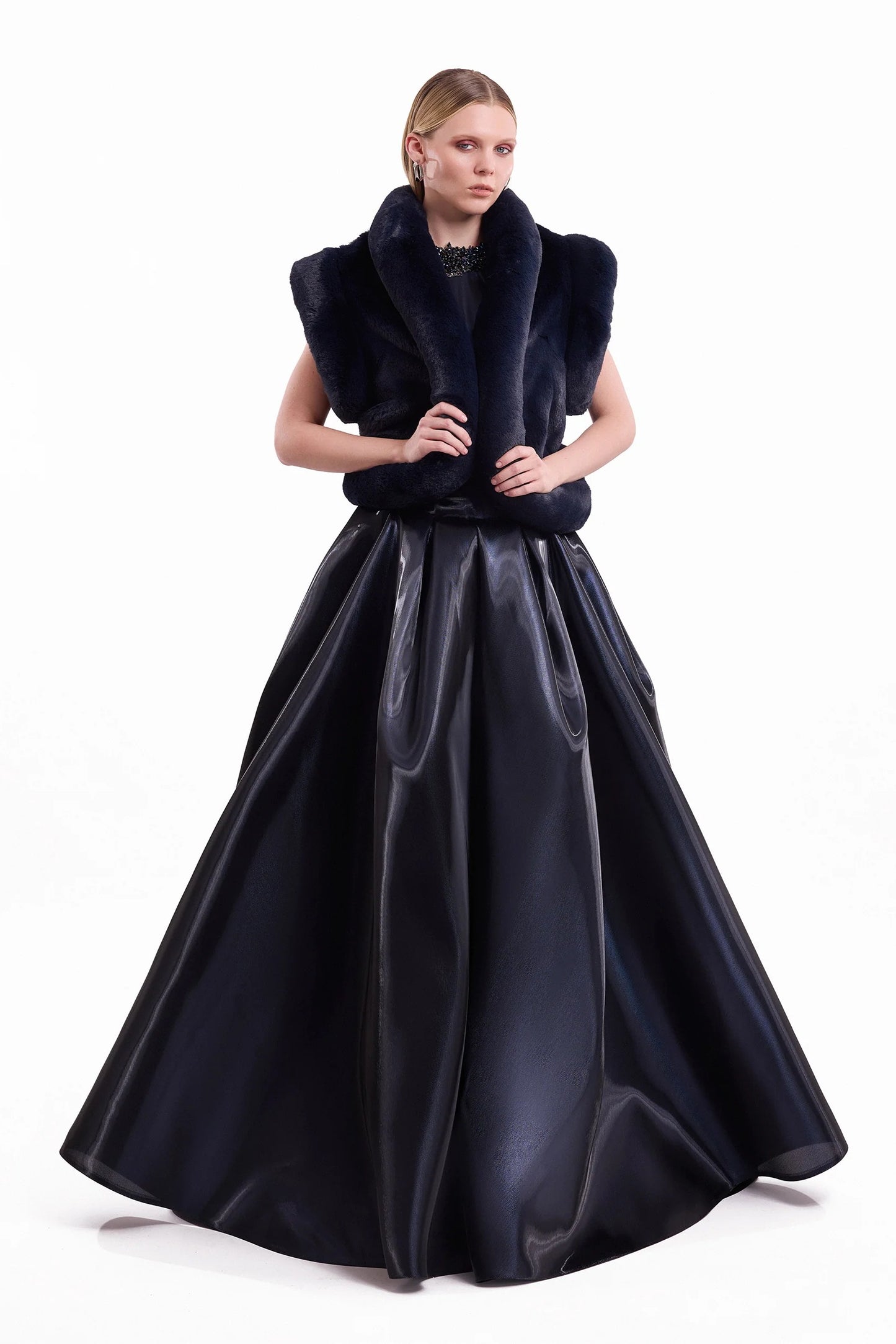 Halter Neck Embellished Dress with Wrap