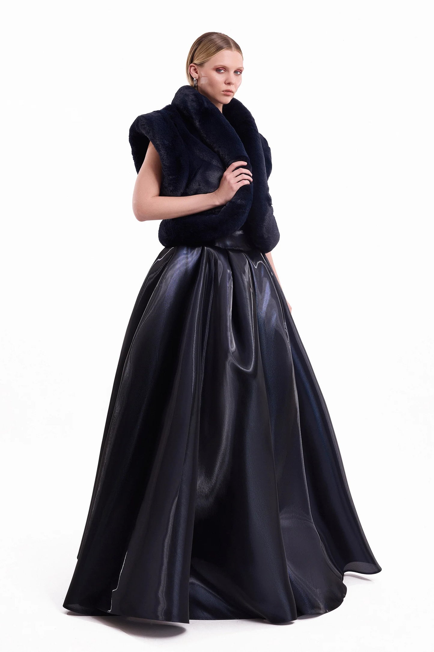 Halter Neck Embellished Dress with Wrap