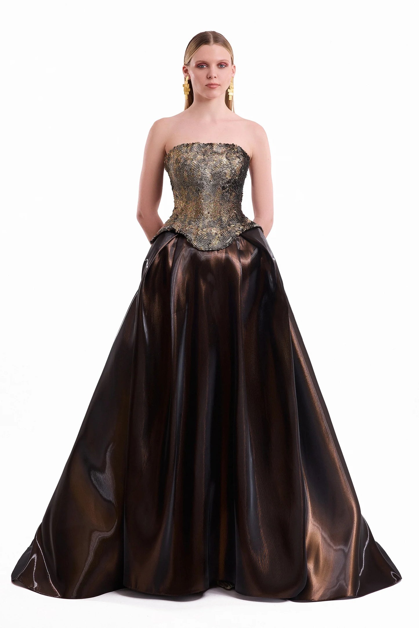 Strapless Corset Satin Dress