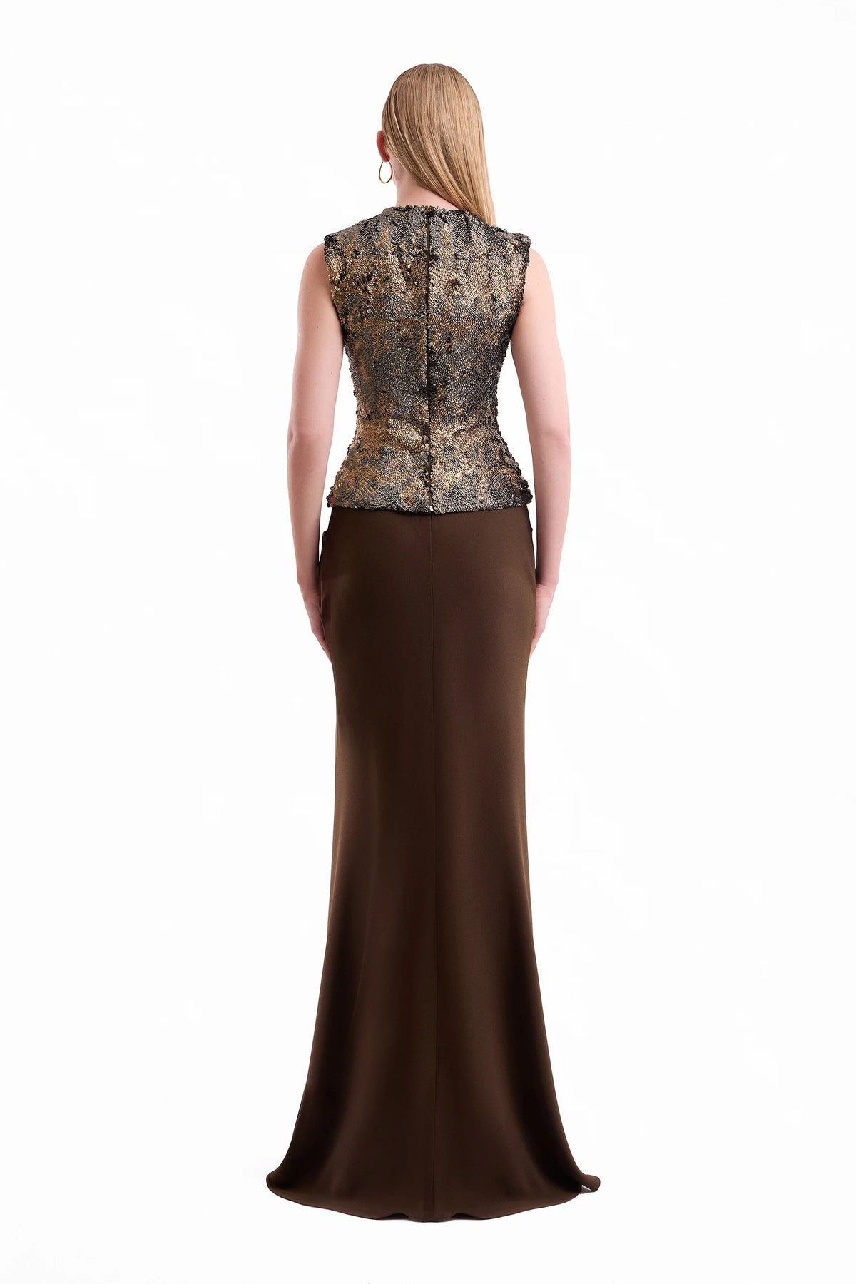 Textured Bodice Draped Dress