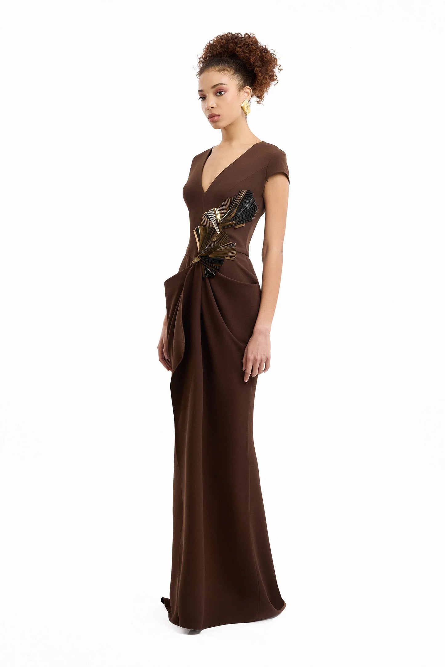 V-Neck Embellished Dress